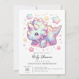Invitación Baby Shower de dinosaurios simples y caprichosos