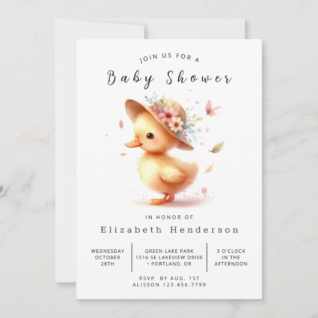 Invitación Baby Shower de disco simple editable (Anverso)