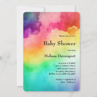 Baby Shower de diseño abstracto de colores arcoiri