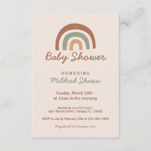 Invitación Baby Shower de diseño Rainbow