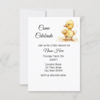 Invitación Baby Shower de doble acuarela simple