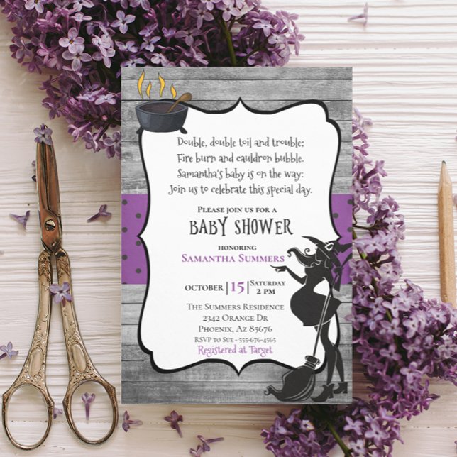 Invitación Baby Shower de doble bruja de Halloween (Subido por el creador)