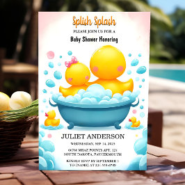 Invitación Baby Shower de doble pato de goma con espuma de ju