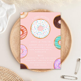 Invitación Baby Shower de donuts rosados