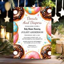Baby Shower De Donuts Y Diapers Azules Rosados De 