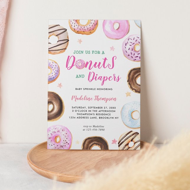 Invitación Baby Shower de donuts y pañales acuáticos (Subido por el creador)