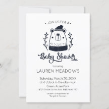Invitación Baby Shower de Doodle Bear Winter
