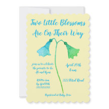 Baby Shower de dos mellizos de flores azules en fl