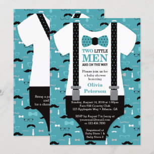 Invitación Baby Shower de dos pequeños hombres, Ve