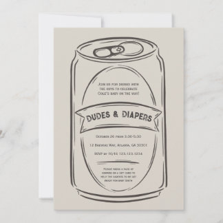 Invitación Baby Shower de Dudes y Diapers para hom