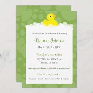 Invitación Baby Shower de dudoso caucho - Verde