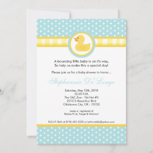 Invitación Baby Shower de dureza amarilla 5 x 7