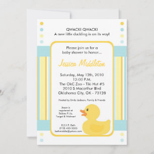 Invitación Baby Shower de dureza amarilla 5 x 7
