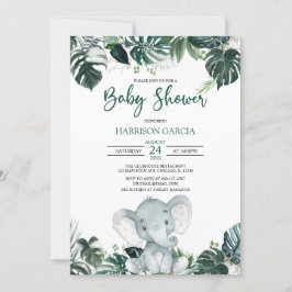Invitación Baby Shower de Elefante de Niño Neutral de Género