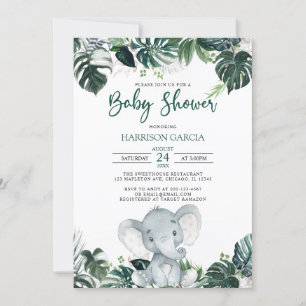 Invitación Baby Shower de Elefante de Niño Neutral de Género