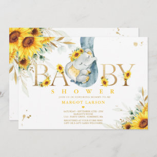 Invitación Baby Shower de Elefante Neutral de Género