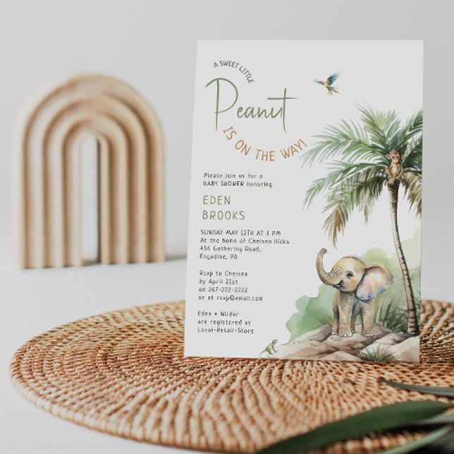 Invitación Baby Shower de Elefante Safari de la jungla del ca (Subido por el creador)