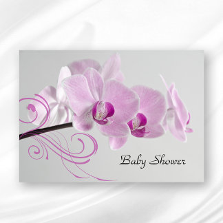 Invitación Baby Shower de Elegancia Orquídea Rosa