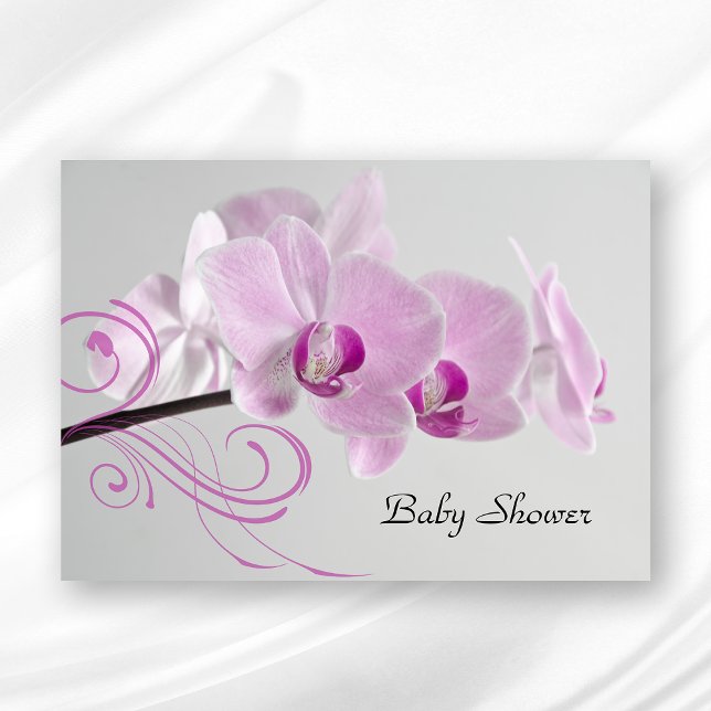 Invitación Baby Shower de Elegancia Orquídea Rosa (Subido por el creador)