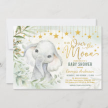 Baby Shower de Elephant Moon & Stars Greenery