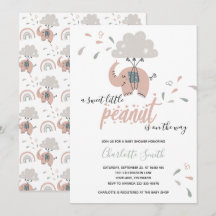 Baby Shower de Elephant Pink Cute Chica