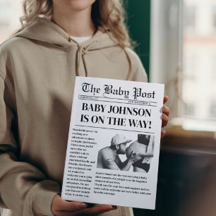 Invitación Baby Shower de embarazo periodístico