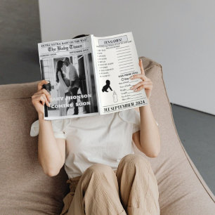 Invitación Baby Shower de embarazo periodístico