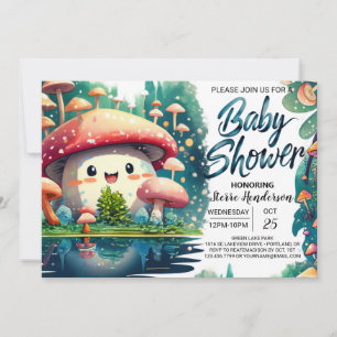 Invitación Baby Shower de encantamiento de Boho Toadstool