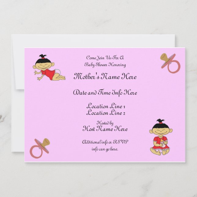 Invitación Baby Shower de encargo invita (Anverso)