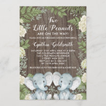 Baby Shower de energía neutra para elefantes gemel