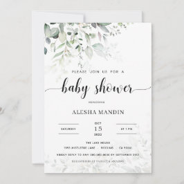 Invitación Baby Shower de energía verde neutra de género de p
