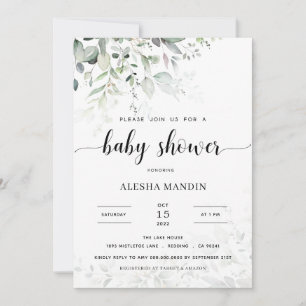 Invitación Baby Shower de energía verde neutra de género de p