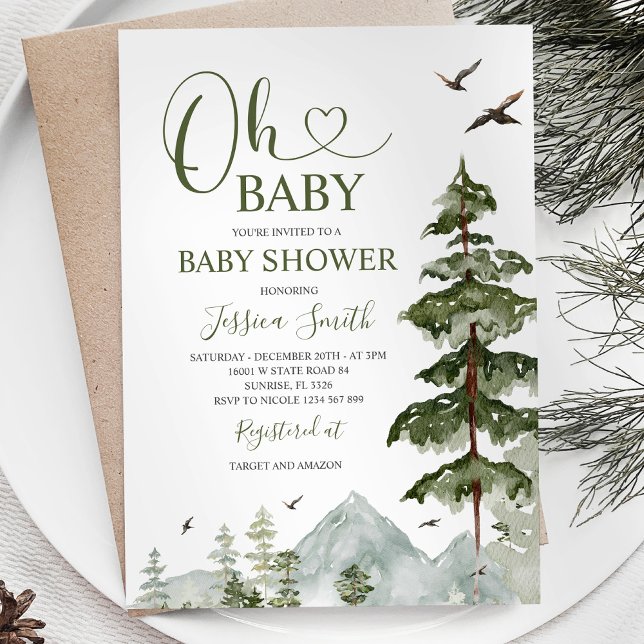 Invitación Baby Shower de energía verde para Navidades de los (Subido por el creador)