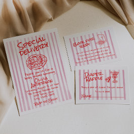 Invitación Baby Shower de entrega especial Hand Dawn Pizza