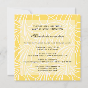 Invitación Baby Shower de época, patrón floral Art Nouveau