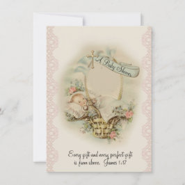 Invitación Baby Shower de época religiosa católica