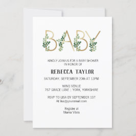 Invitación Baby Shower de eslóganes simples para bebés