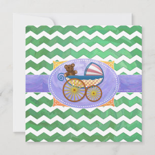 Invitación Baby Shower de Esmeralda Verde