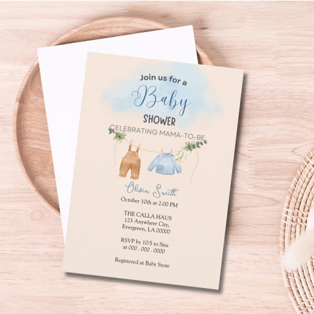 Invitación Baby Shower de estilo vintage (Vintage Style Baby Shower Invitation)