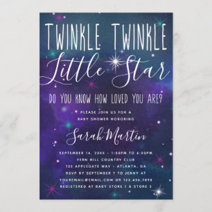 Invitación Baby Shower de Estrella Pequeña de Twin