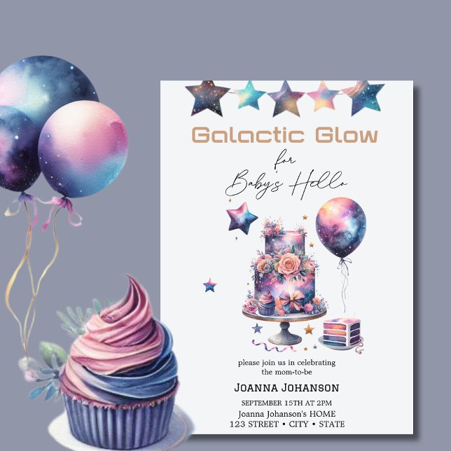 Invitación Baby Shower de estrellas cósmicas celestes galácti (Subido por el creador)