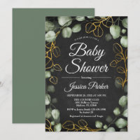 Baby Shower de Eucalyptus Wreath Chalkboard
