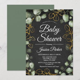 Invitación Baby Shower de Eucalyptus Wreath Chalkboard
