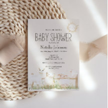 Invitación Baby Shower de Farm Animals Meadow Frie