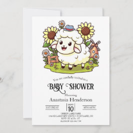 Invitación Baby Shower de Farmyard Dreamy Sheep