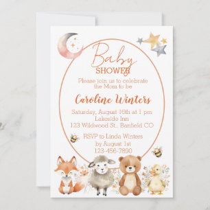 Invitación Baby Shower de Fauna Silvestre 