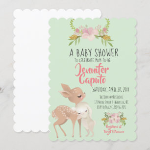 Invitación Baby Shower de Fawn y Bunny
