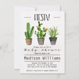 Invitación Baby Shower de Fiesta Cactus