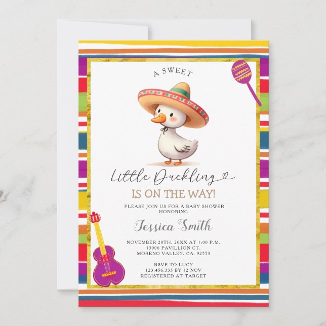 Invitación Baby Shower de Fiesta de la Cabeza de México (Anverso)