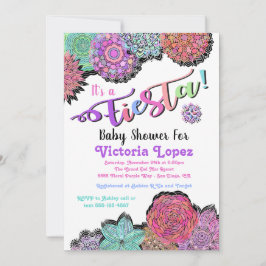 Invitación Baby Shower de Fiesta Floral Mandala